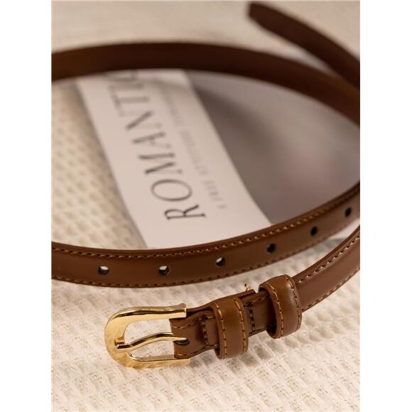 Women\'s Skinny Leather Belt for Jeans Dresses Pants Ladies Thin Soft Waistband main image 2